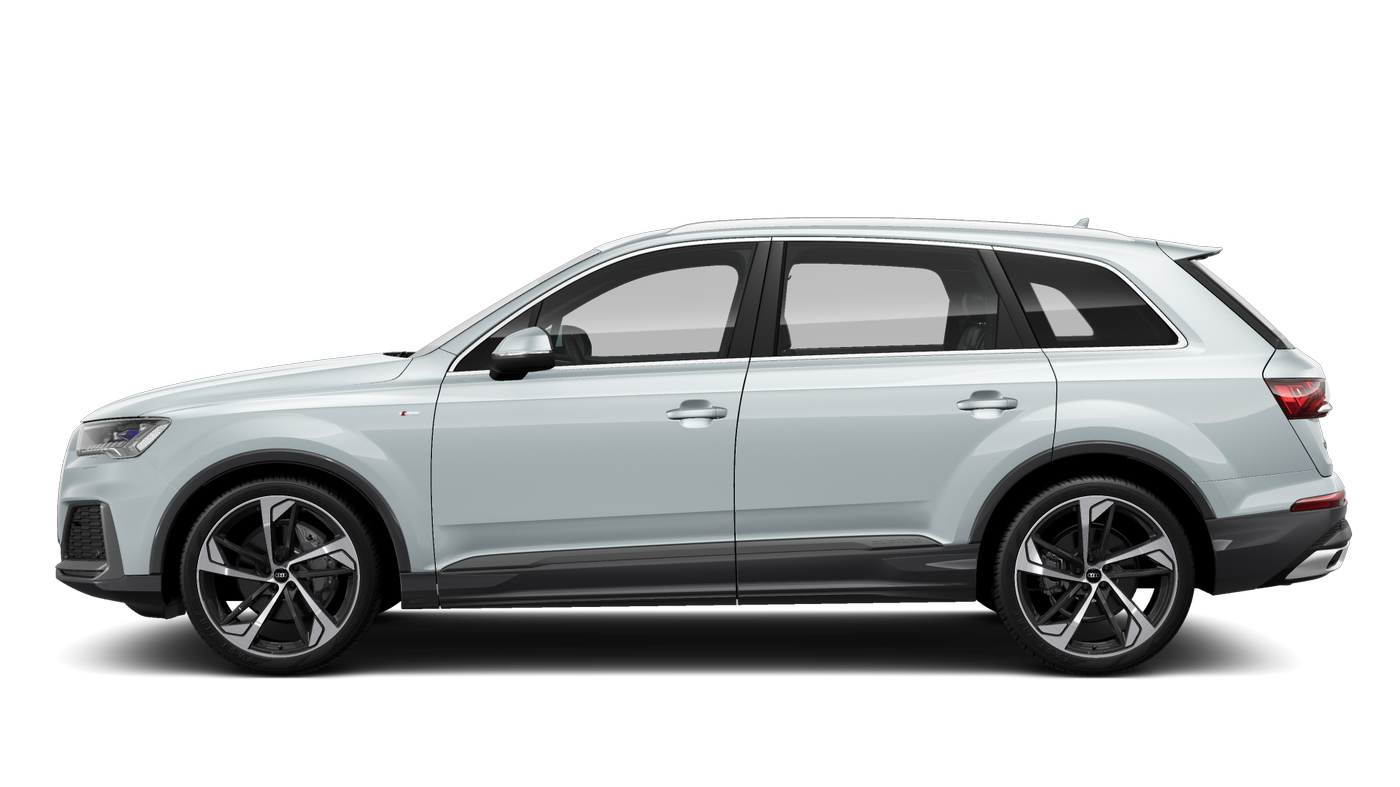 Seitenansicht eines Audi Q7 in Silber.