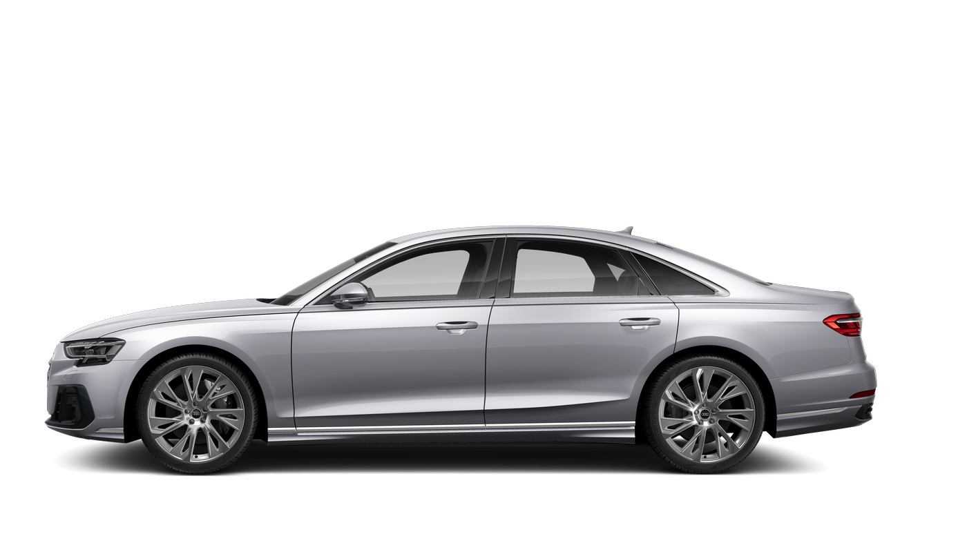 Seitenansicht eines Audi A8 in Silber.